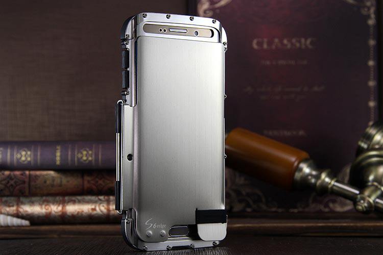 Armor King Iron Man Luxury Shockproof Stainless Steel Aluminum Metal Flip Case Cover for Samsung Galaxy S6 Edge Plus G9280
