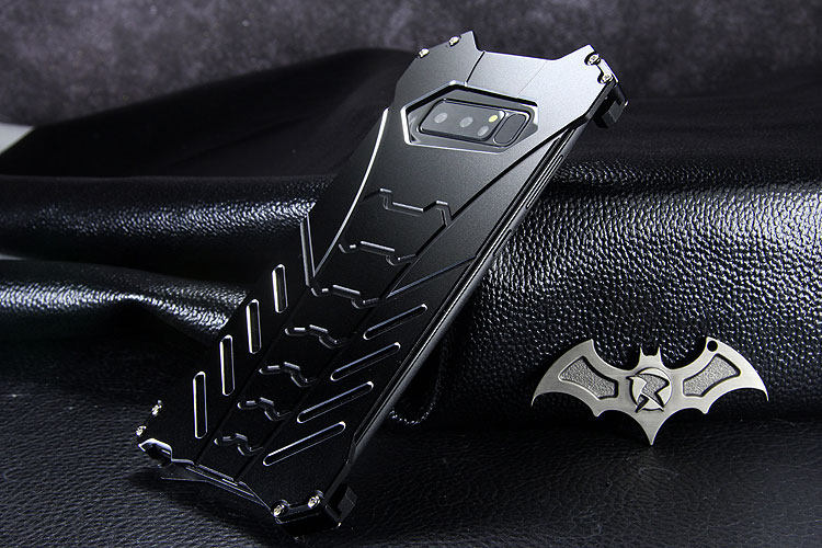 R-Just Batman Shockproof Aluminum Shell Metal Case with Custom Batarang Stent for Samsung Galaxy Note 8