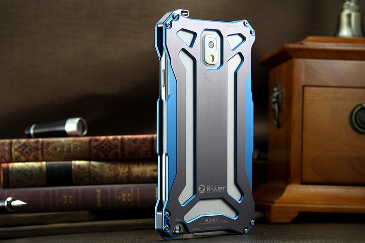 R-JUST GUNDAM Aerospace Aluminum Contrast Color Shockproof Metal Shell Outdoor Protection Case for Samsung Galaxy Note 3 N9000