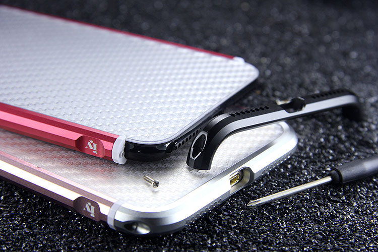 iy Rainbow Aluminum Metal Bumper Carbon Fiber Back Cover Case for Apple iPhone 7 Plus & iPhone 7