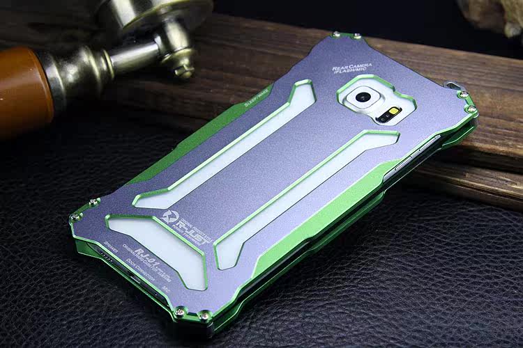 R-JUST GUNDAM Aluminum Alloy Double Color Oxidation Metal Protective Case for Samsung Galaxy Note 5 N9200