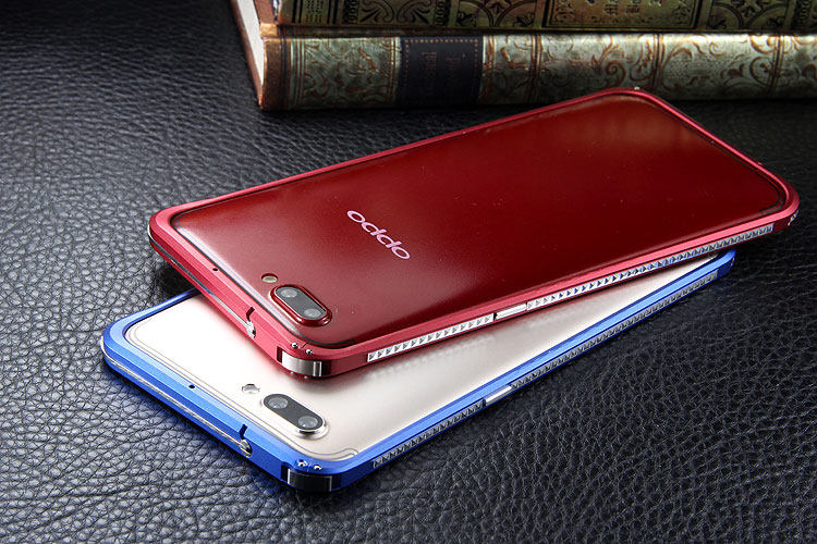 iMatch Slim Light Aluminum Metal Shockproof Bumper Case with Kickstand for OPPO R11 & OPPO R11 Plus