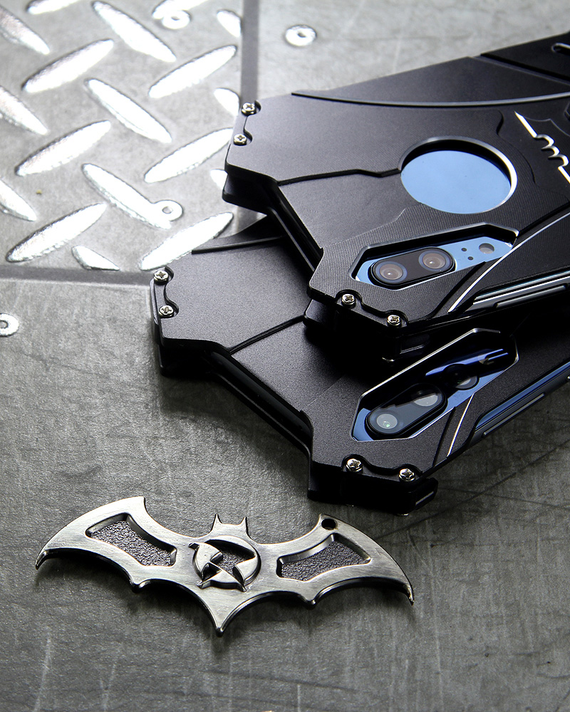 R-Just Batman Shockproof Aluminum Shell Metal Case with Custom Batarang Stent for Huawei P20 & Huawei P20 Pro & Huawei P20 Lite & Huawei nova 3e