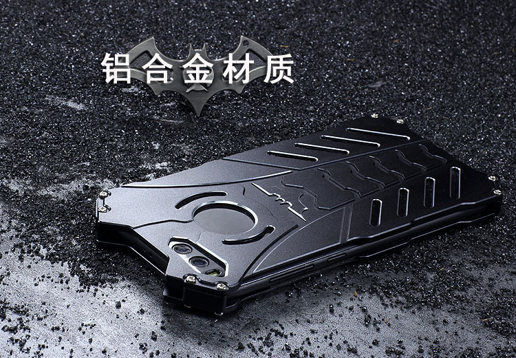 R-Just Batman Shockproof Aluminum Shell Metal Case with Custom Batarang Stent for Xiaomi Mi 6