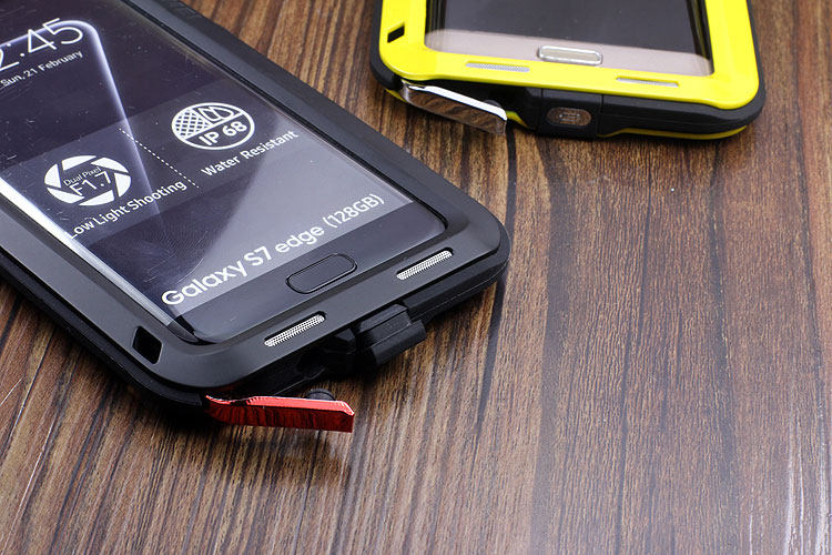 LOVE MEI Powerful Water Resistant Shockproof luminum Metal Gorilla Glass Heavy Duty Case Cover for Samsung Galaxy S7 Edge