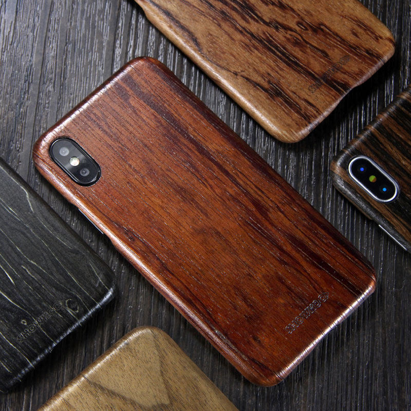 SHOWKOO Kevlar Natural Wood Ultra Slim Case Cover for Apple iPhone X
