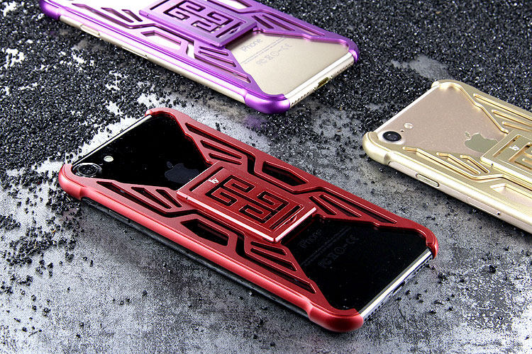 iy Metror Butterfly Aluminum Shell Shockproof Aerospace Metal Case Cover with Kickstand for Apple iPhone 7 Plus & iPhone 7