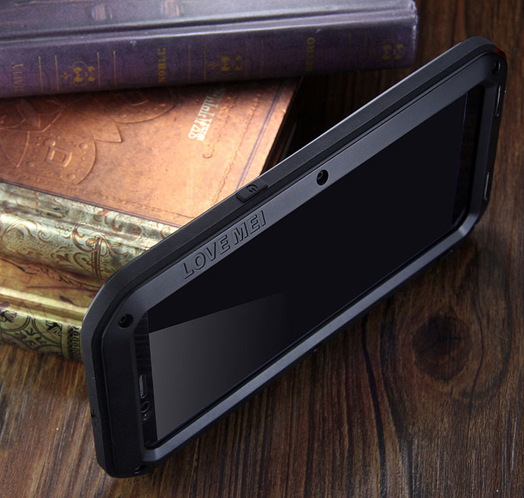 LOVE MEI Powerful Water Resistant Shockproof Dust/Dirt/Snow Proof Aluminum Metal Outdoor Gorilla Glass Heavy Duty Case Cover for OPPO R11s