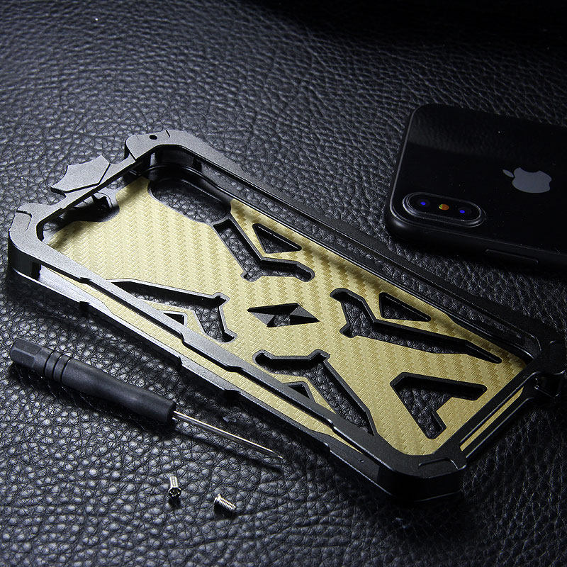 SIMON THOR Aviation Aluminum Alloy Shockproof Armor Metal Case Cover for Apple iPhone X