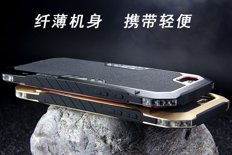 Luphie Armored Knight Bicolor Aluminum Metal Bumper + Shockproof Silicone Triple Protection Case Cover for Apple iPhone 6S Plus/6 Plus/6S/6