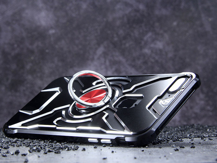 WK Iron Man Military Grade Shockproof Screw-less Metal Case w/ Ring Holder for Apple iPhone 8 Plus/7 Plus/6S Plus/6 Plus & iPhone 8/7/6S/6