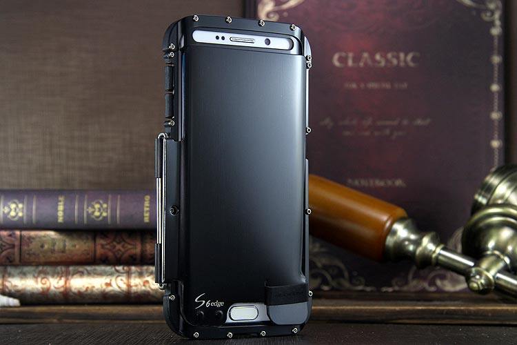 Armor King Iron Man Luxury Shockproof Stainless Steel Aluminum Metal Flip Case Cover for Samsung Galaxy S6 Edge Plus G9280