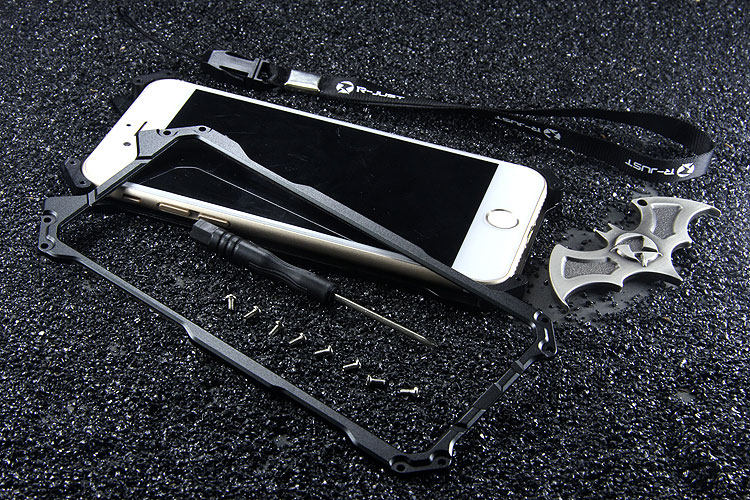 R-Just Batman Shockproof Aluminum Shell Metal Case with Custom Stent for Apple iPhone 7 Plus & iPhone 7