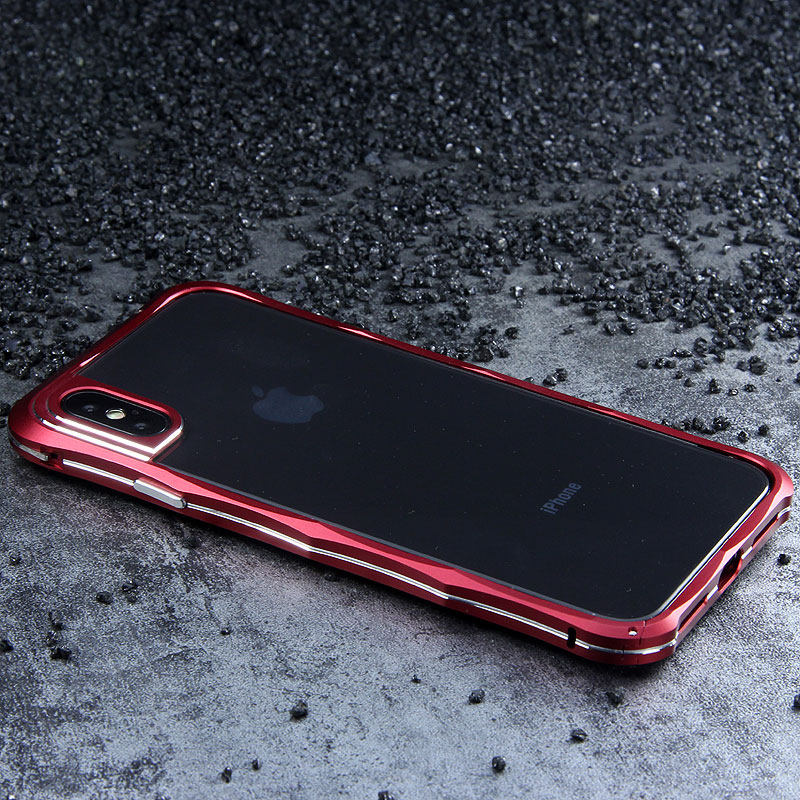 iMatch Slim Light Aluminum Metal Shockproof Bumper Case with Kickstand for Apple iPhone X