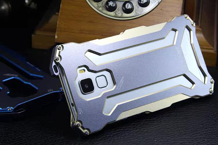 R-JUST GUNDAM Aerospace Aluminum Contrast Color Shockproof Metal Shell Outdoor Protection Case for Huawei Honor 7