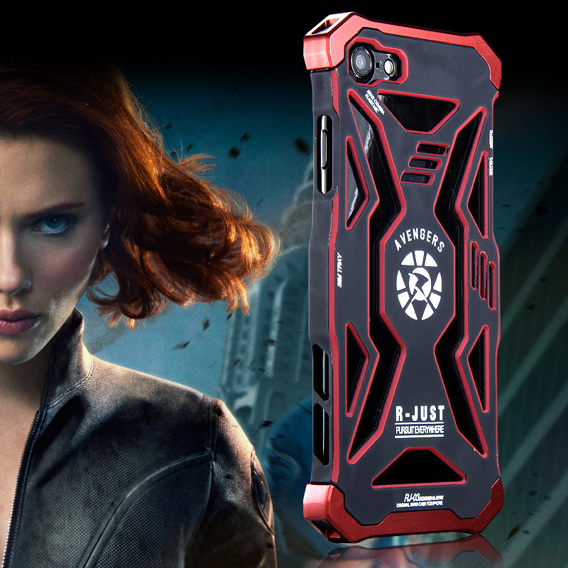 R-Just Avengers Superhero Aluminum Metal Frame Shockproof Macromolecular Materials Case Cover for Apple iPhone 7 Plus