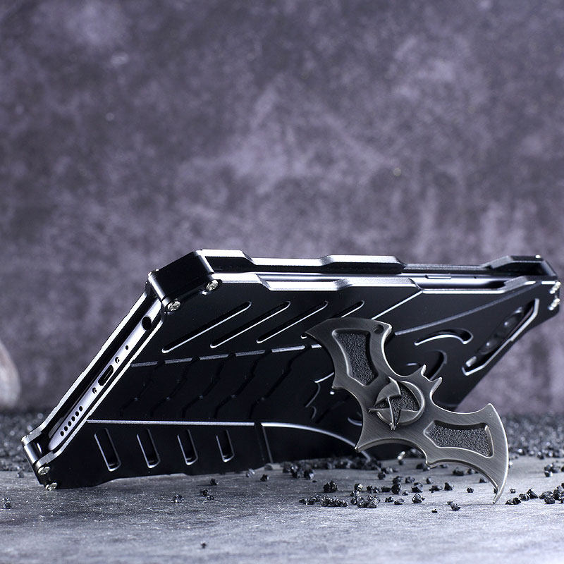 R-Just Batman Shockproof Aluminum Shell Metal Case with Custom Stent for OPPO R11s Plus & OPPO R11s
