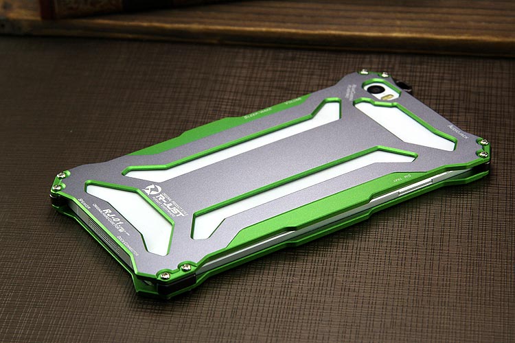 R-JUST GUNDAM Aerospace Aluminum Contrast Color Shockproof Metal Shell Outdoor Protection Case for Xiaomi Mi Note