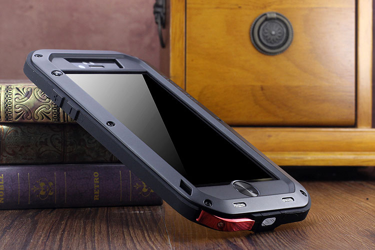 LOVE MEI Powerful Water Resistant Shockproof Dust/Dirt/Snow Proof Aluminum Metal Outdoor Gorilla Glass Heavy Duty Case Cover for Apple iPhone 6S/6 & iPhone 6S Plus/6 Plus