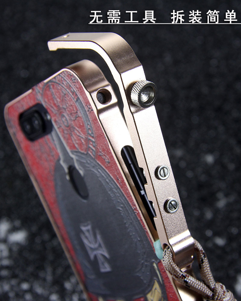 KANENG Mechanical Arm Trigger Aluminum Bumper Metal Frame 3D Cameo Back Cover Case for OPPO R11s & OPPO R11s Plus