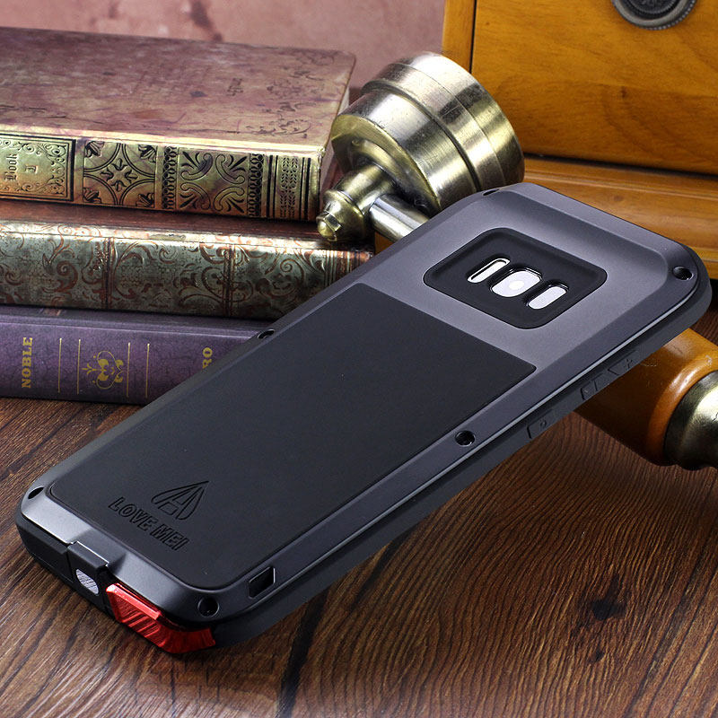 LOVE MEI Powerful Water Resistant Shockproof Dust/Dirt/Snow Proof Aluminum Metal Outdoor Heavy Duty Case Cover for Samsung Galaxy S8 & Samsung Galaxy S8 Plus