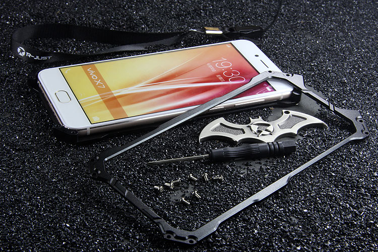 R-Just Batman Shockproof Aluminum Shell Metal Case with Custom Stent for vivo X7 Plus & vivo X7