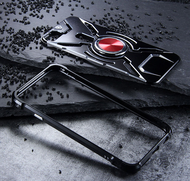 WK Iron Man Military Grade Shockproof Screw-less Metal Case w/ Ring Holder for Apple iPhone 8 Plus/7 Plus/6S Plus/6 Plus & iPhone 8/7/6S/6