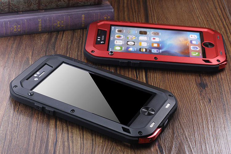 LOVE MEI Powerful Water Resistant Shockproof Dust/Dirt/Snow Proof Aluminum Metal Outdoor Gorilla Glass Heavy Duty Case Cover for Apple iPhone 6S/6 & iPhone 6S Plus/6 Plus