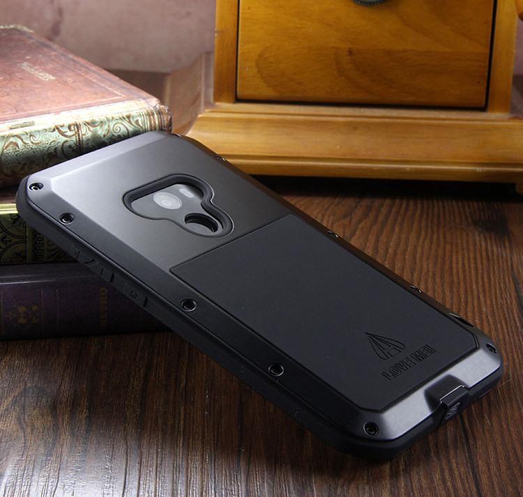 LOVE MEI Powerful Water Resistant Shockproof Dust/Dirt/Snow Proof Aluminum Metal Outdoor Gorilla Glass Heavy Duty Case Cover for Xiaomi Mi MIX 2