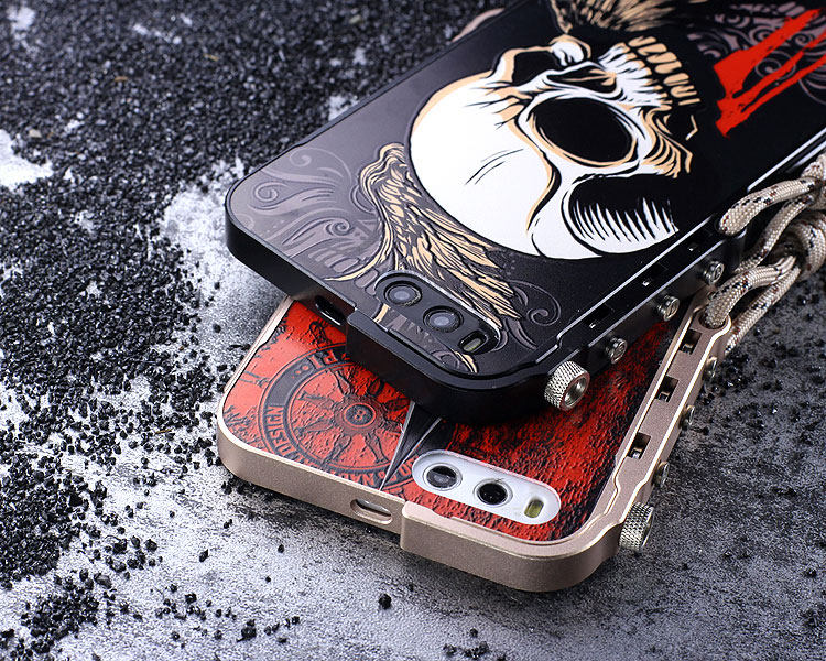 KANENG Mechanical Arm Trigger Aluminum Bumper Metal Frame 3D Cameo Back Cover Case for Xiaomi Mi 6
