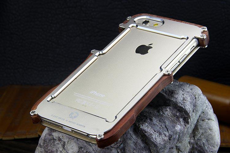 R-Just Light Slim Timber Aluminum Metal Wood Bumper Case Cover for Apple iPhone 6S Plus/6 Plus & iPhone 6S/6