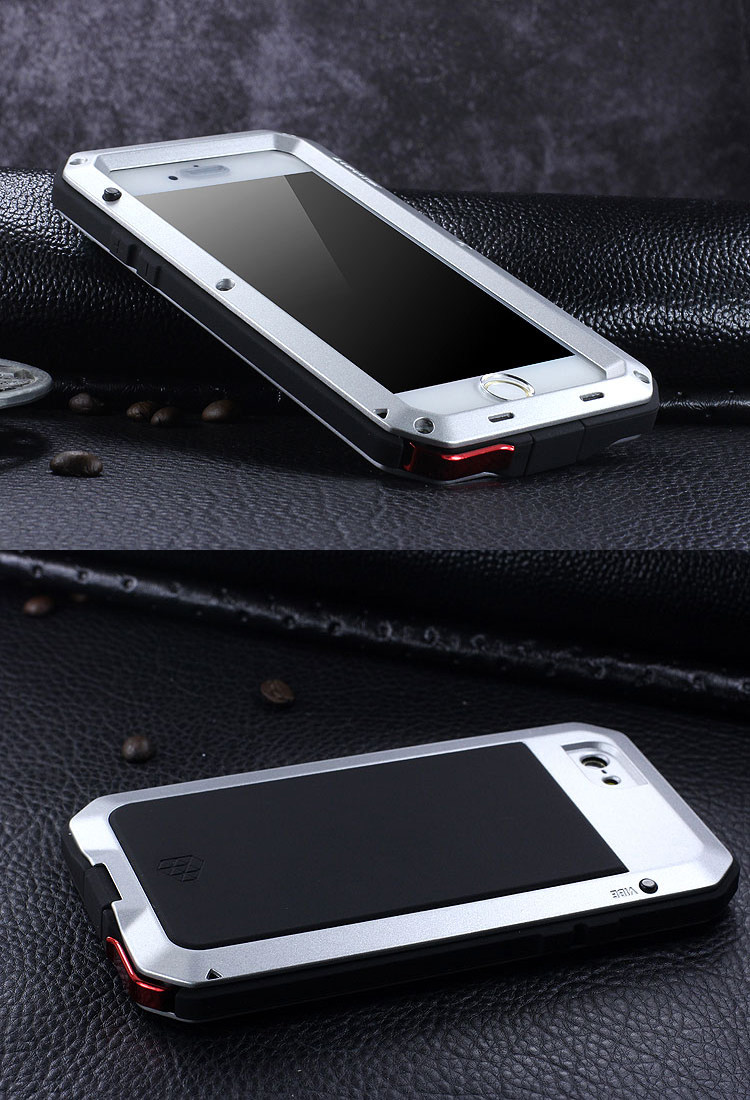 R-Just Extreme Premium Protection System Aluminum Heavy Duty Metal Case with Corning Gorilla Glass for Apple iPhone 6S Plus/6 Plus & iPhone 6S/6