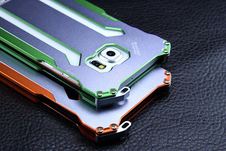 R-JUST GUNDAM Aluminum Alloy Double Color Oxidation Metal Protective Case for Samsung Galaxy Note 5 N9200