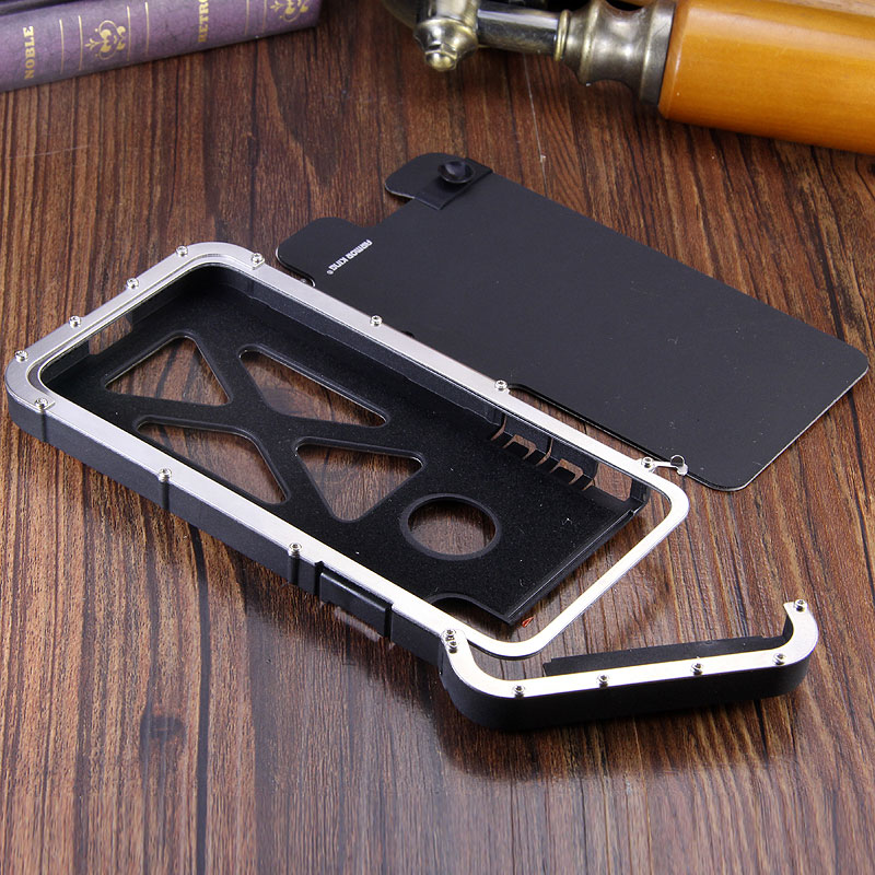 Armor King Iron Man Luxury Shockproof Stainless Steel Aluminum Metal Flip Case Cover for Apple iPhone X