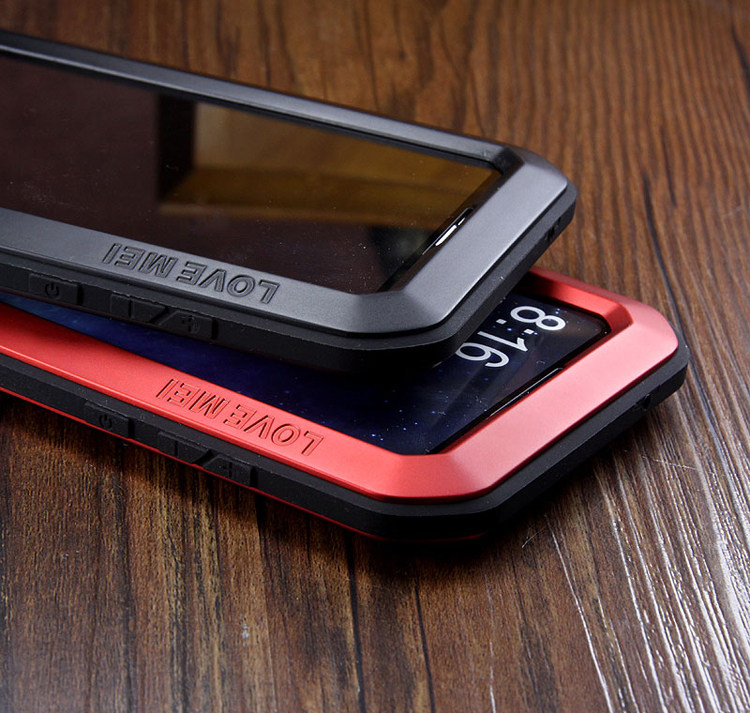 LOVE MEI Powerful Water Resistant Shockproof Dust/Dirt/Snow Proof Aluminum Metal Outdoor Gorilla Glass Heavy Duty Case Cover for Xiaomi Mi MIX 2