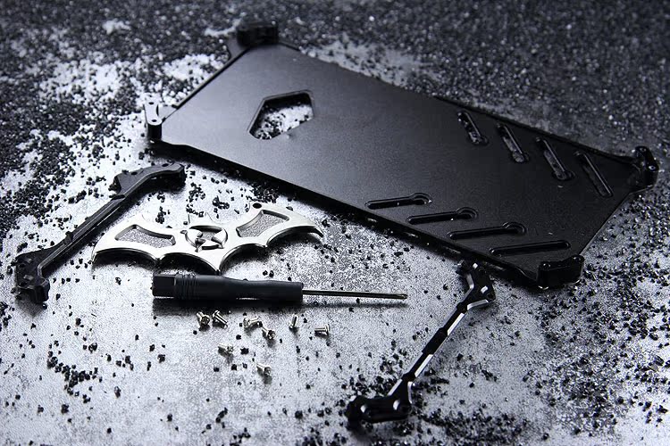 R-Just Batman Shockproof Aluminum Shell Metal Case with Custom Stent for Xiaomi Mi Note 2