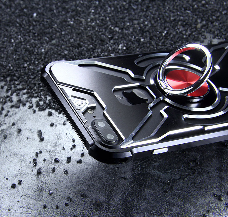 WK Iron Man Military Grade Shockproof Screw-less Metal Case w/ Ring Holder for Apple iPhone 8 Plus/7 Plus/6S Plus/6 Plus & iPhone 8/7/6S/6