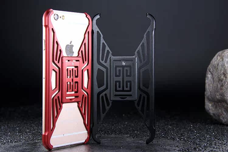iy Metror Butterfly Aluminum Shell Shockproof Aerospace Metal Case Cover with Kickstand for iPhone 6S Plus & iPhone 6S