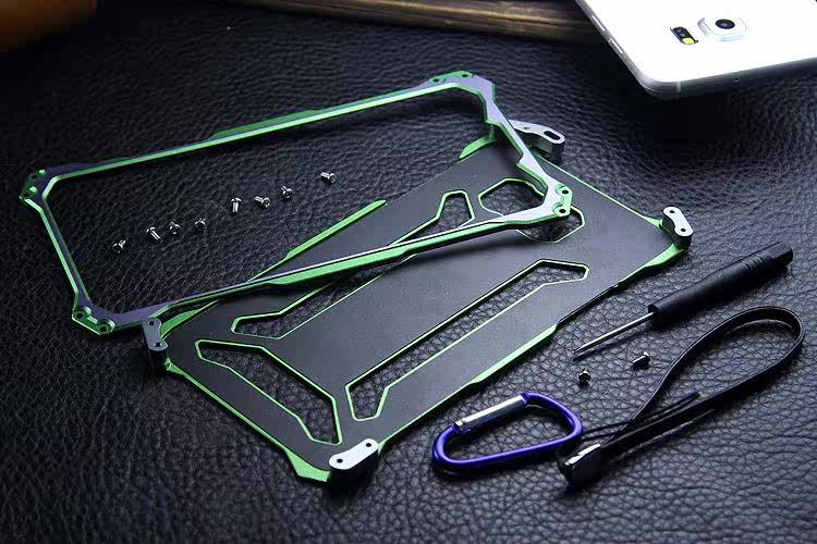 R-JUST GUNDAM Aluminum Alloy Double Color Oxidation Metal Protective Case for Samsung Galaxy Note 5 N9200