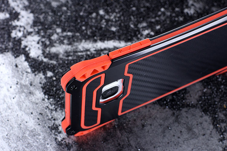 R-Just Amira Heavy Duty Dirtproof Shockproof Rainproof Aluminum Metal Bumper Carbon Fiber Back Cover Case for Samsung Galaxy S7 G9300/ S7 Edge G9350