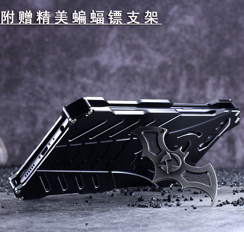 R-Just Batman Shockproof Aluminum Shell Metal Case with Custom Stent for OPPO R11s Plus & OPPO R11s