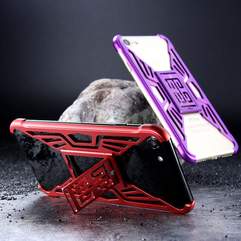 iy Metror Butterfly Aluminum Shell Shockproof Aerospace Metal Case Cover with Kickstand for Apple iPhone 7 Plus & iPhone 7