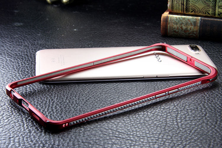 iMatch Slim Light Aluminum Metal Shockproof Bumper Case with Kickstand for OPPO R11 & OPPO R11 Plus