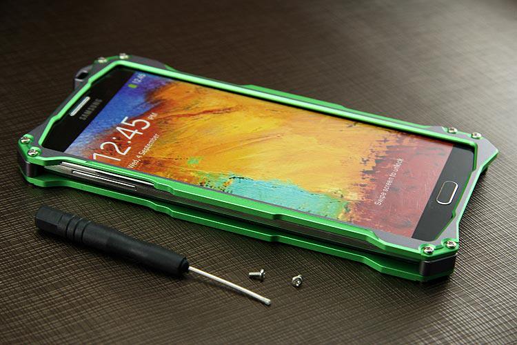 R-JUST GUNDAM Aerospace Aluminum Contrast Color Shockproof Metal Shell Outdoor Protection Case for Samsung Galaxy Note 3 N9000