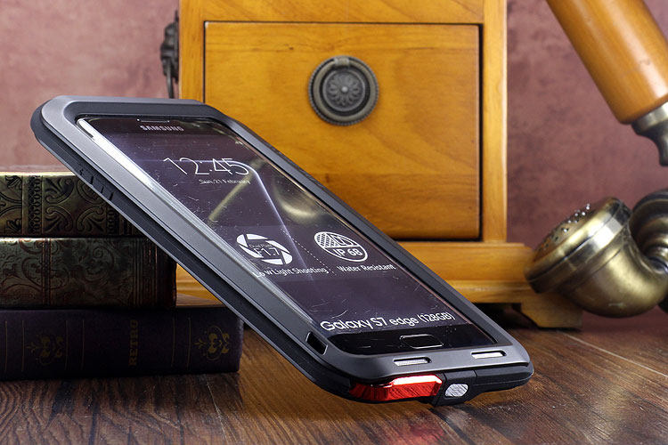 LOVE MEI Powerful Water Resistant Shockproof luminum Metal Gorilla Glass Heavy Duty Case Cover for Samsung Galaxy S7 Edge