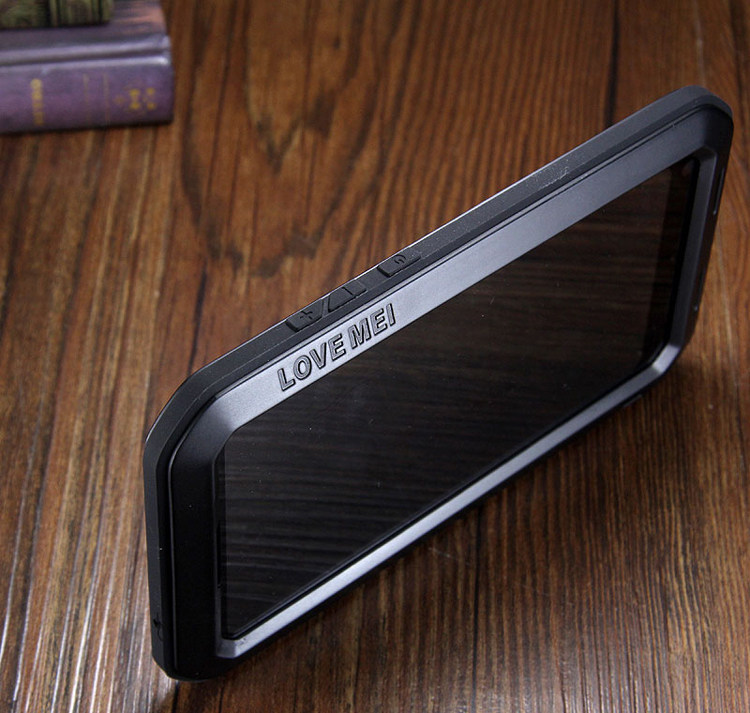 LOVE MEI Powerful Water Resistant Shockproof Dust/Dirt/Snow Proof Aluminum Metal Outdoor Gorilla Glass Heavy Duty Case Cover for Xiaomi Mi MIX 2