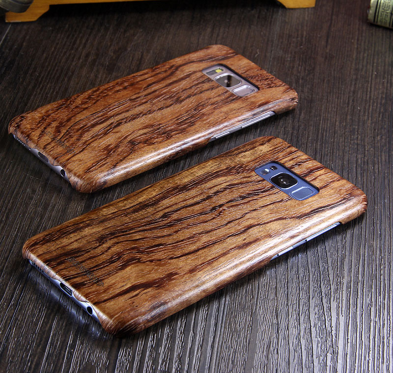 SHOWKOO Kevlar Natural Wood Ultra Slim Case Cover for Samsung Galaxy S8 Plus & Galaxy S8