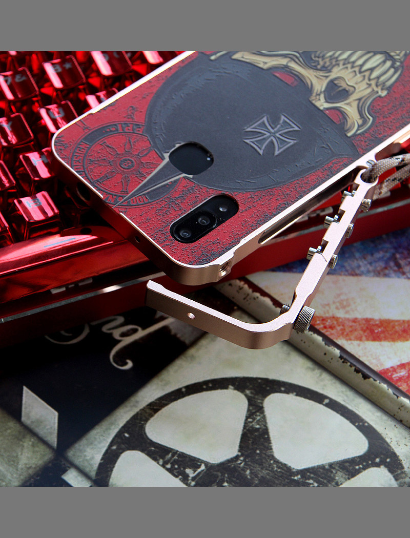 KANENG Mechanical Arm Trigger Aluminum Bumper Metal Frame 3D Cameo Back Cover Case for vivo X21 & vivo X21 UD