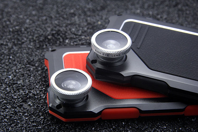 R-Just 3 in 1 Fisheye+Macro+Wide Angle Camera Lens IP54 Waterproof Dustproof Shockproof Silicone Aluminum Metal Heavy Duty Case Cover for Apple iPhone 6S Plus/6 Plus & iPhone 6S/6 & iPhone SE/5S/5