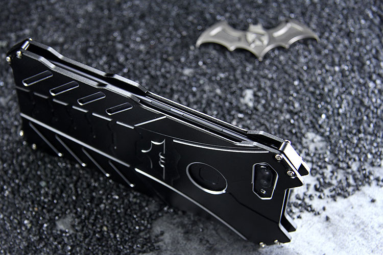 R-Just Batman Shockproof Aluminum Shell Metal Case with Custom Batarang Stent for vivo X20